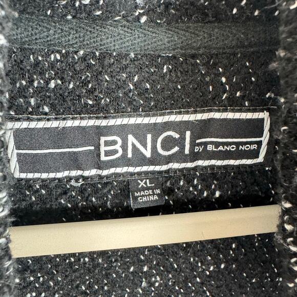BNCI By Blac Noir Black Heather Asymmetrical Cotton Blend Open Cardigan Size XL - Picture 5 of 7